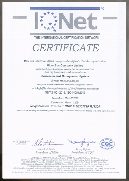 Environmental Management  System Certificate